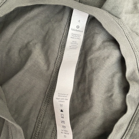 Lululemon Olive Green Tank Top Size 4 - Picture 6 of 6